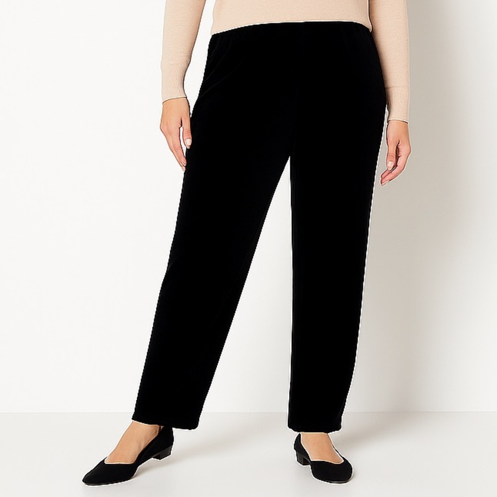 Chico's Black Straight-Leg Pull-On Pants